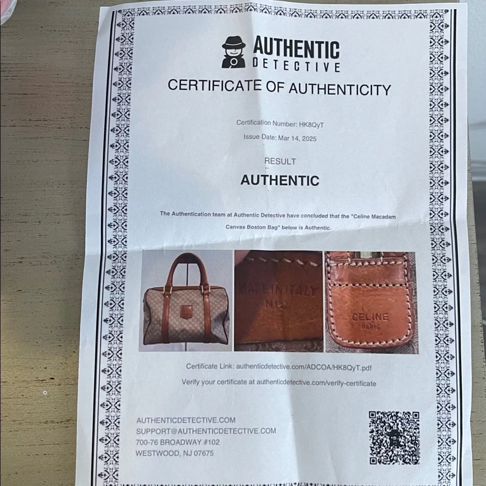 Celine Brown and Tan Monogram Boston Bag - Picture 13 of 13